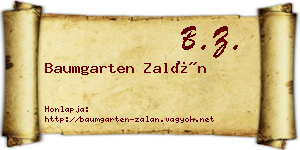 Baumgarten Zalán névjegykártya